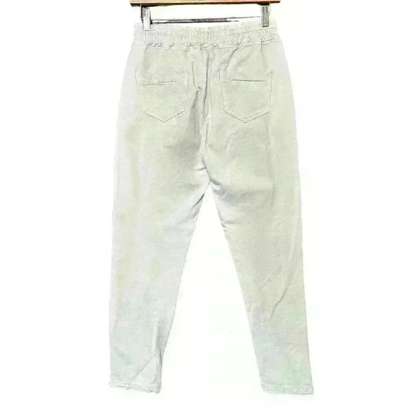 MADE IN ITALY Relaxed Fit Drawstring Elastic Waist Cotton Blue Pants Women S - Picture 6 of 8